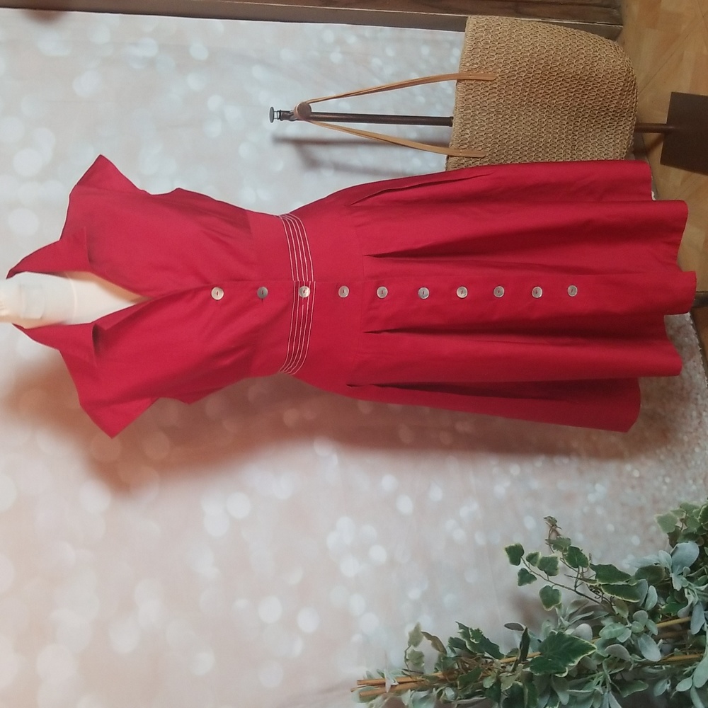 Liz & Co | Vintage Red Swing Style Dress